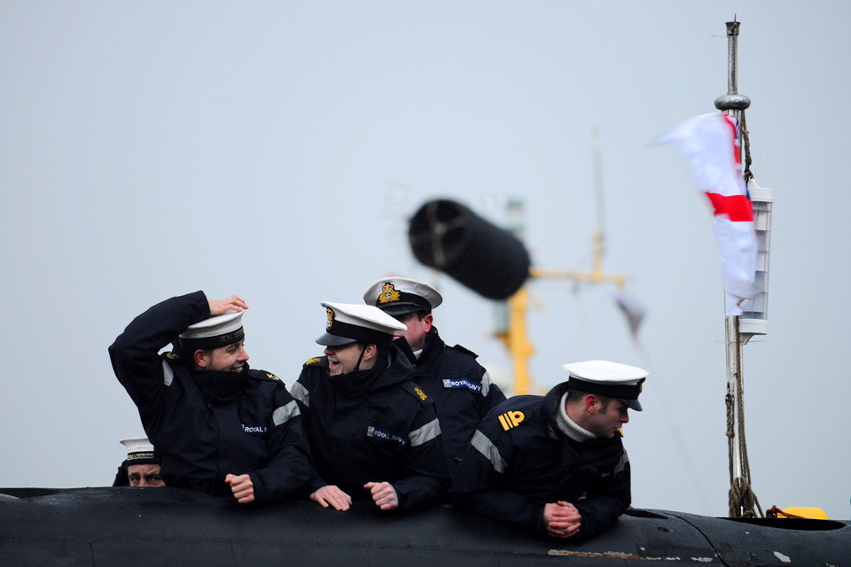 Crew members in the conning tower 