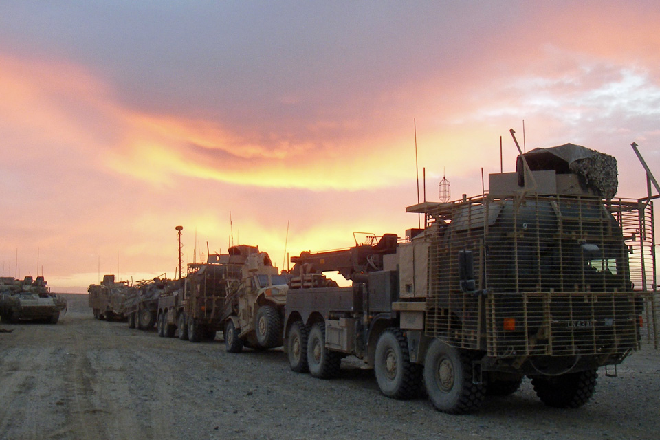 Part of the 180-vehicle American convoy