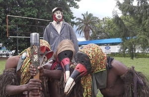 Queen's Baton welcomed by traditional dancers