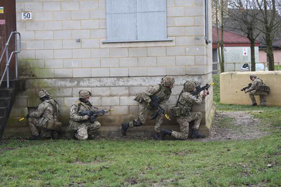 Soldiers taking part in Exercise Badgers' Hole on Salisbury Plain