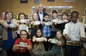 Lord Young and schoolchildren