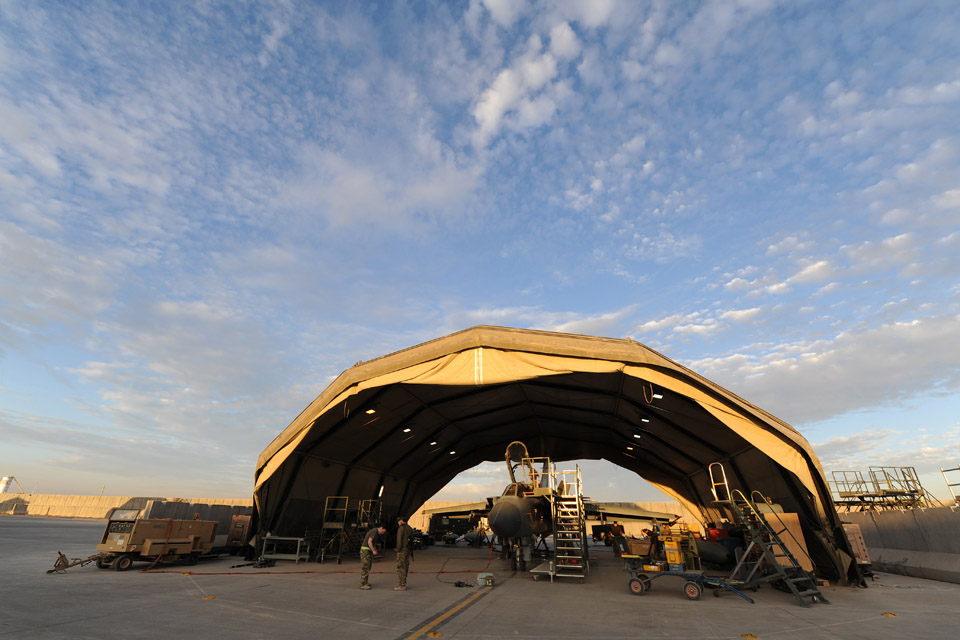 A 617 Squadron Tornado aircraft at Kandahar Airfield