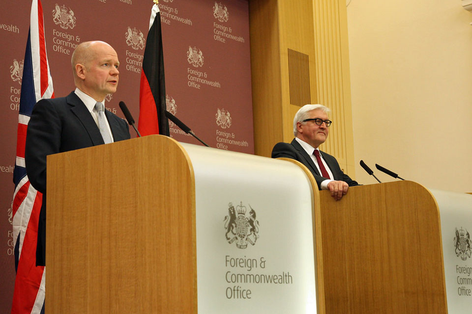The Foreign Secretary William Hague and Foreign Minister of Germany Frank-Walter Steinmeier.