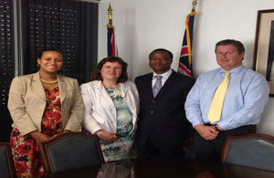 Picture shows: (LtR) Acting Governor Anaya Williams: UNHCR Deputy Regional Representative Buti Kale; UNHCR Senior Regional Protection Officer Simone Schwartz-Delgado; UK/TCI Immigration Advisor Simon Excell.