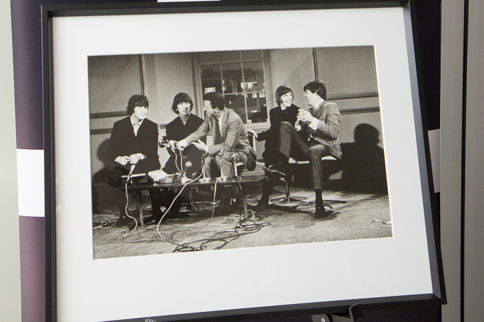 The other donated portrait is of The Beatles at a press conference after the announcement of their MBEs in 1965.