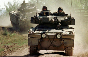 Tracked military reconnaissance vehicles on Salisbury Plain (library image) [Picture: Crown copyright]