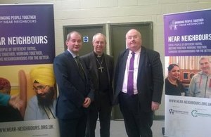 Stephen Williams, Justin Welby and Eric Pickles at the Near Neighbours event.