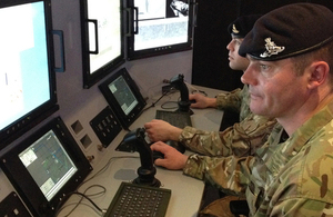 Army personnel operating the Watchkeeper unmanned aerial system [Picture: Crown copyright]