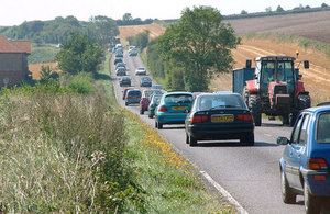 Cars on country road