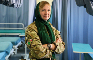 Reservist Captain Lisa Irwin in an Afghan National Army hospital in Camp Shorabak [Picture: Sergeant Dan Bardsley RLC, Crown copyright]