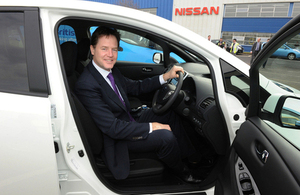 Nick Clegg at the Nissan plant in Sunderland during the City Deal announcement.
