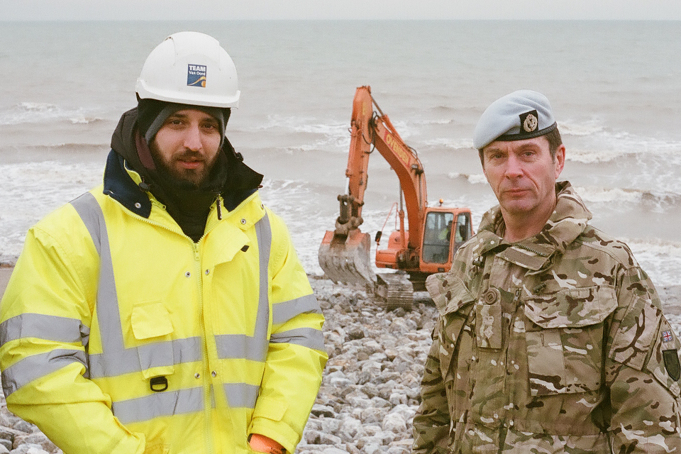 Lieutenant Colonel Dickie Bishop with Dan Burden of Mackley Construction