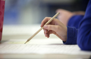 student writing