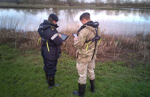 Military personnel carry out flood inspections on behalf of the Environment Agency in the South West.