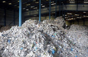 Illegal waste dumped in a warehouse