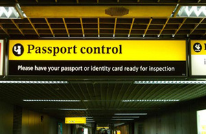 passport control sign