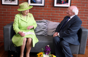 HM Queen Elizabeth meets President Michael D Higgins