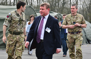 Mark Francois at the Combined Joint Task Force Headquarters at RAF Halton during Exercise Joint Warrior [Picture: Corporal Obi Igbo, Crown copyright]