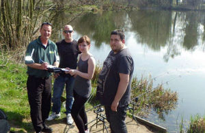 Nick Beardmore, Environment Agency Fisheries Enforcement Officer, found these anglers were fishing legally in Norfolk.