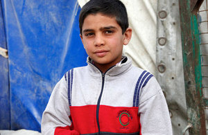 A young Syrian boy now living in an informal settlement in Lebanon's Bekaa Valley, close to the border with his home country. Picture: Russell Watkins/DFID