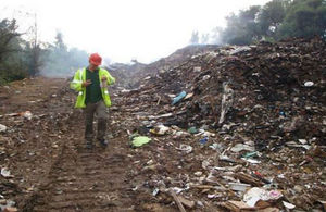 Environment Agency investigator at the site