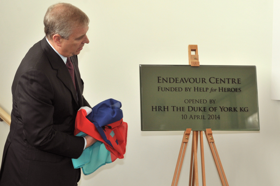 His Royal Highness The Duke of York officially opens the naval service recovery centre in Plymouth [Picture: Petty Officer Airman (Photographer) 'Mac' Macdonald, Crown copyright]