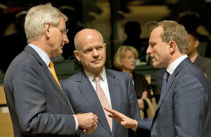 Foreign Secretary William Hague with Carl Bildt and Martin Lidegaard at the Foreign Affairs Council