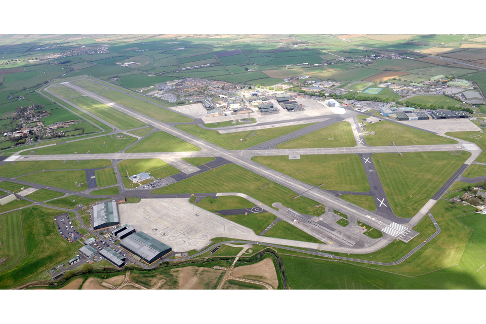 Aerial view of Royal Naval Air Station Yeovilton