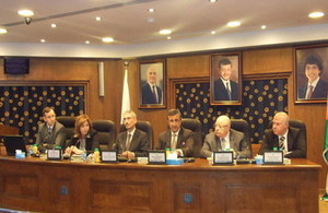 British Ambassador Peter Millett at the Amman Chamber of Commerce