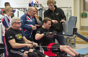 Prince Harry at Tedworth House Recovery Centre meeting service personnel looking to take part in the Invictus Games [Picture: Corporal Jamie Peters RLC, Crown copyright]