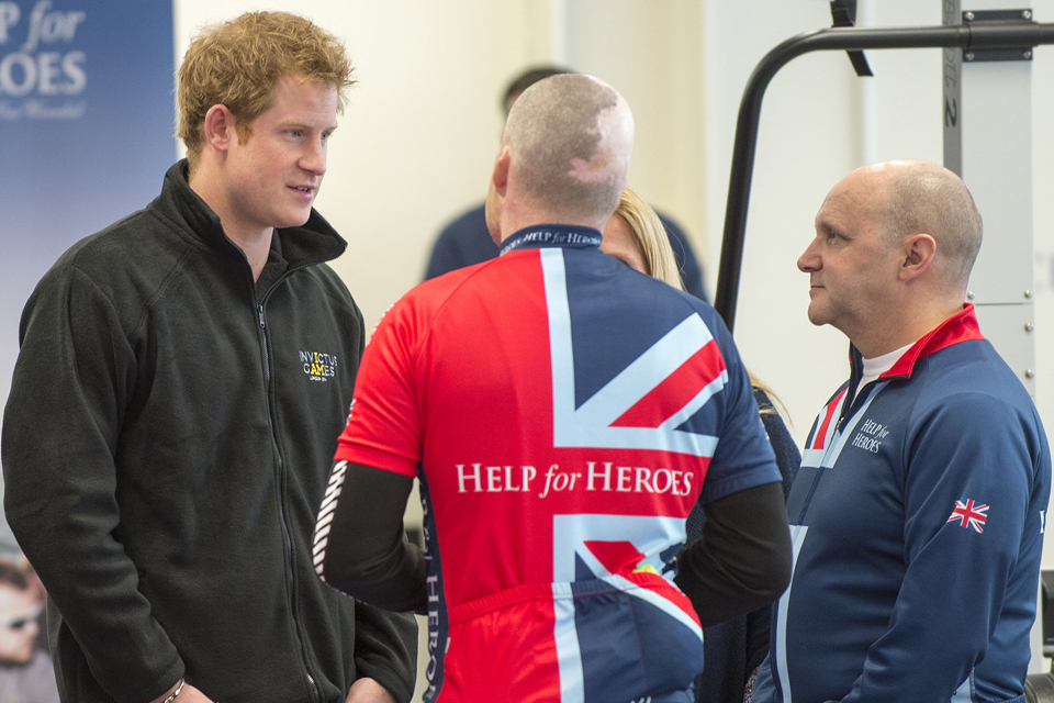 Prince Harry talking to potential competitors for the Invictus Games