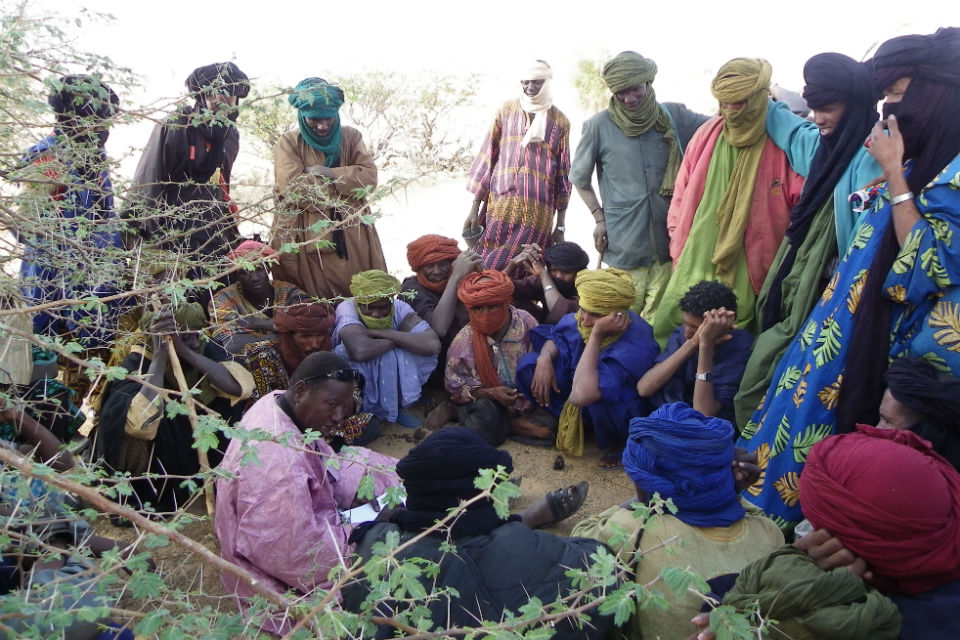 Local people at a vigilance meeting 