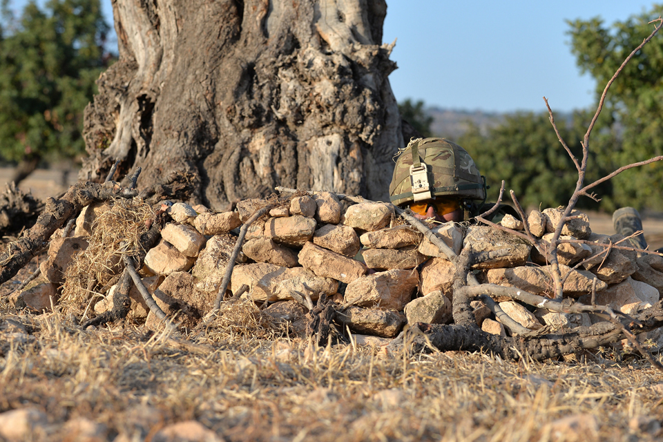 A soldier in his shell scrape