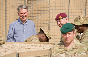 The Defence Secretary at Observation Post Sterga [Picture: Corporal Daniel Wiepen, Crown copyright]