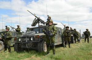 Elements of the European battle group exercising on Salisbury Plain (library image) [Picture: Crown copyright]