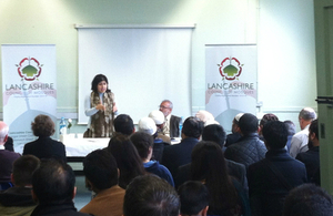 Baroness Warsi speaks at the Lancashire Council of Mosques