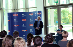 Minister Lidington addresses British Embassy Warsaw staff