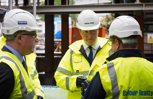 David Cameron at Balfour Beatty's construction site in Westminster