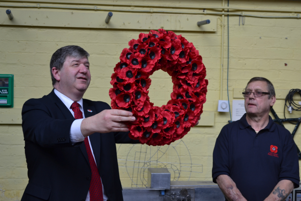 Alistair Carmichael at Lady Haig poppy factory