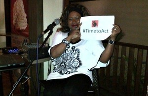 Derede Williams, St Lucia’s premier jazz singer supporting the #Timetoact campaign