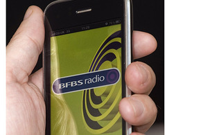 iPhone running the BFBS app