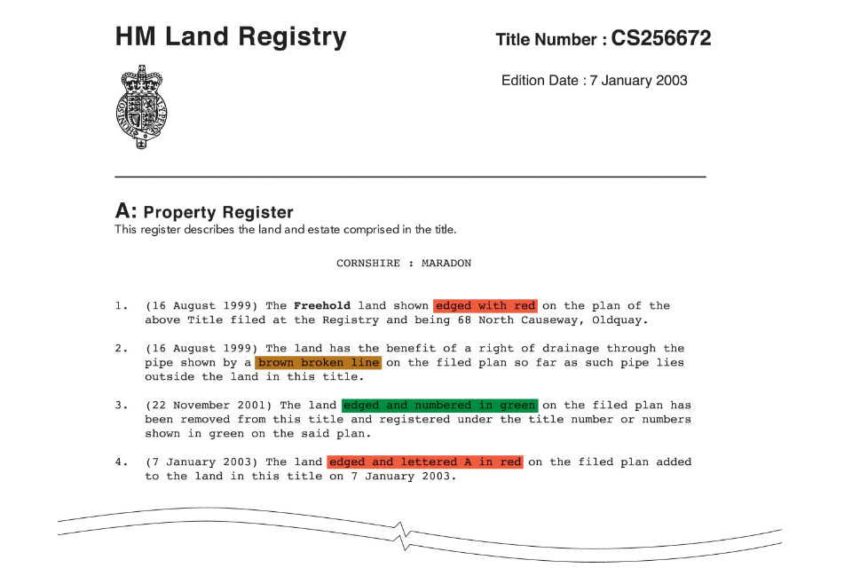 Example 1: corresponding register entries (image 1)