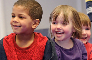 Young children laughing