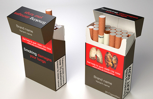 Image of proposed standardised packaging of tobacco products