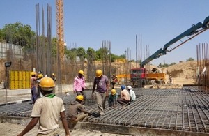 Ahmedabad sports stadium under construction