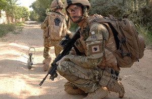 A soldier in Afghanistan wearing the new camouflage pattern