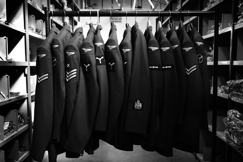 A rack of uniforms awaits collection from the clothing stores at RAF Marham; received a Highly Commended in the RAF Equipment category