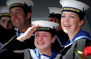 Winner of the Media Operations Award - sponsored by Nikon UK Limited and awarded to the best single image that is judged to create the most impact as a news photograph: HMS Manchester returns to Portsmouth