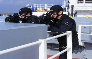 Officers on a boat