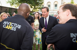 The Prime Minister speaking to people taking part in the Invictus Games at the armed forces reception at 10 Downing Street [Picture: Sergeant Paul Shaw LBIPP, Crown copyright]